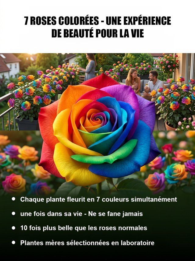 Graines de roses à 7 couleurs - Cultivez-les facilement chez vous dès maintenant!